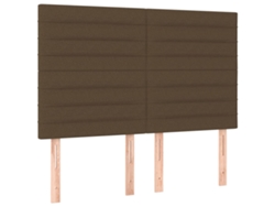 Maison Exclusive - Cabecero De Cama Marrón Oscuro 144x5x118/128 Cm Tela
