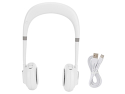 Mini Ventilador De Cuello Portátil Manos Libres Con 3 Velocidades Y Carga Usb - Blanco