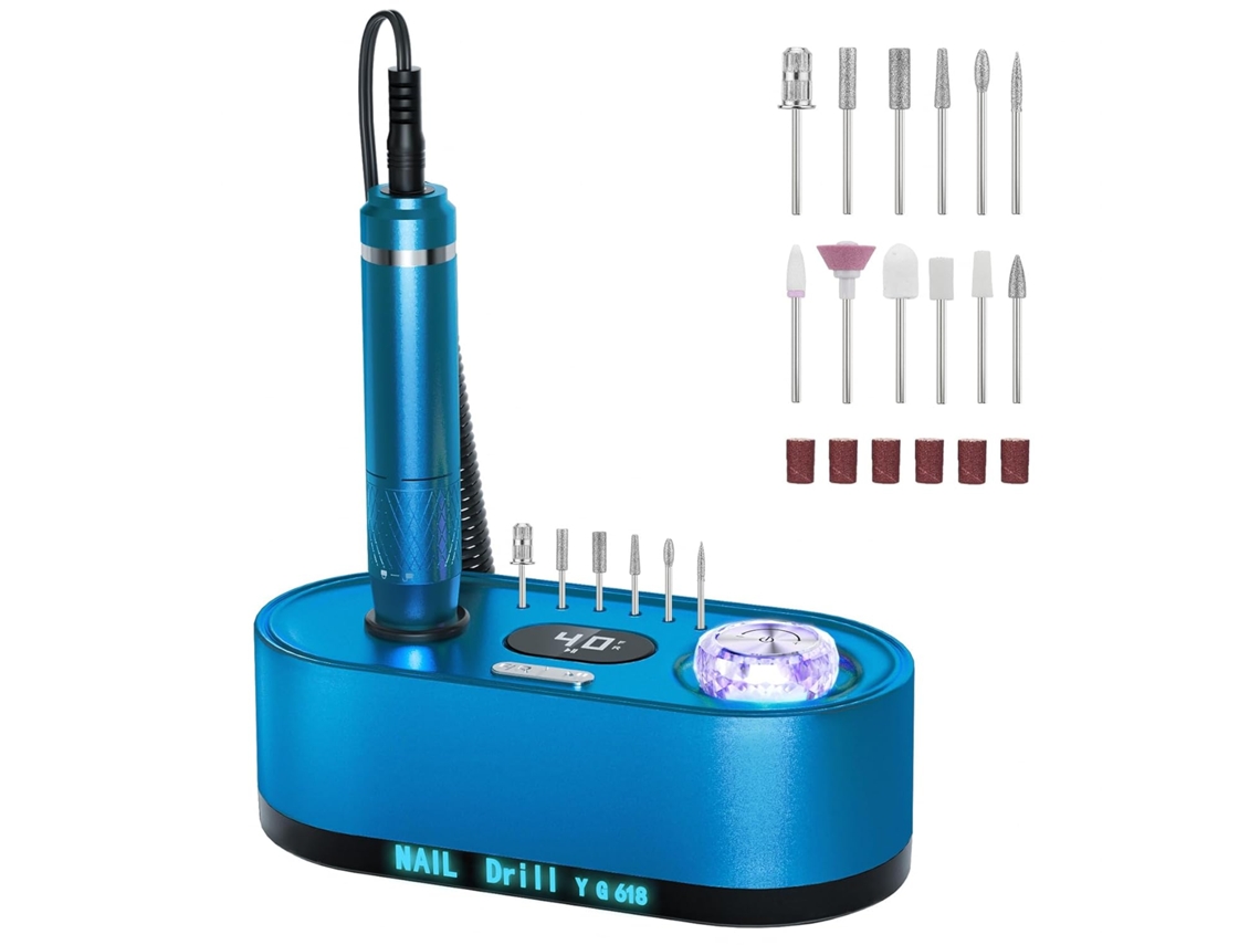 Conjunto Manicura/pedicura Eifson Lima Eléctrica 40000rpm Pantalla Lcd (azul Oscuro)