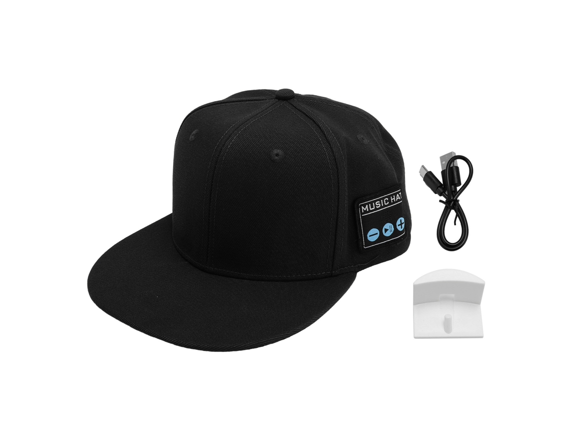 Gorra De Música Estéreo Inalámbrica Bluetooth Recargable Con Altavoz Para Hacer Ejercicio - Negra