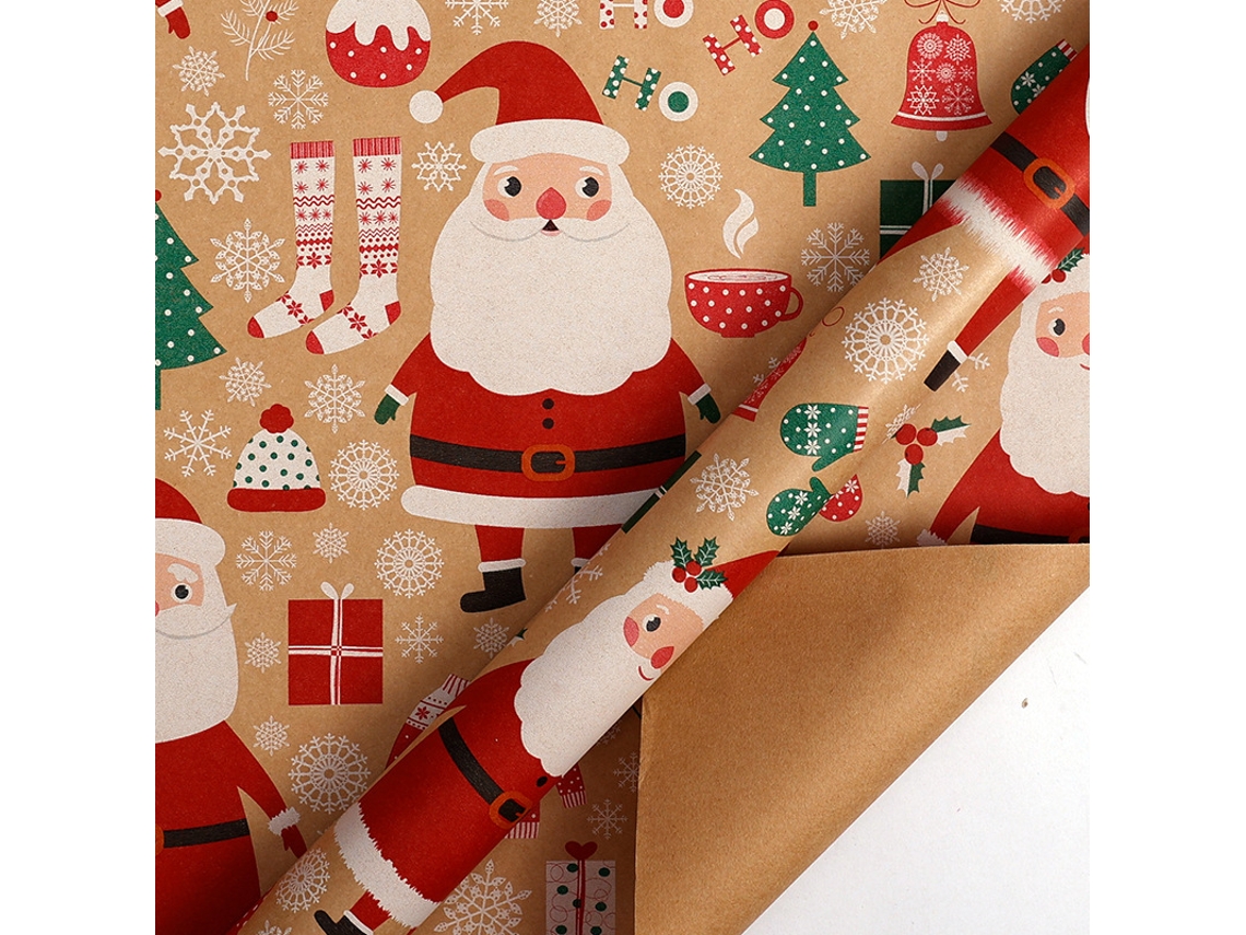 Papel de regalo navideño Eifson, hoja de papel kraft para envolver regalos de Navidad, 43 cm x 3 m (04)