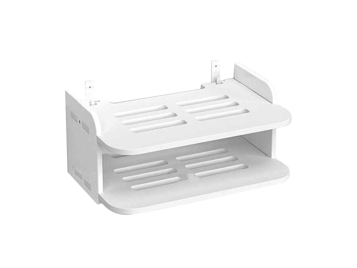 Estantería de pared sin necesidad de taladrar para router Wi-Fi y reproductor de TV; estante de almacenamiento para salón y dormitorio.