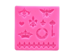 Molde De Silicona De Corona Y Llave Retro Para Repostería Diy Fondant Chocolate Decoración