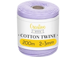 Cuerda Macramé 3Mm X 200M Hilo De Algodón Y Poliéster Morado Pastel CREATIVE DECO