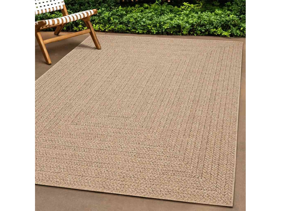 Alfombra Zizur Apariencia De Yute Interior Exterior 240x240 Cm