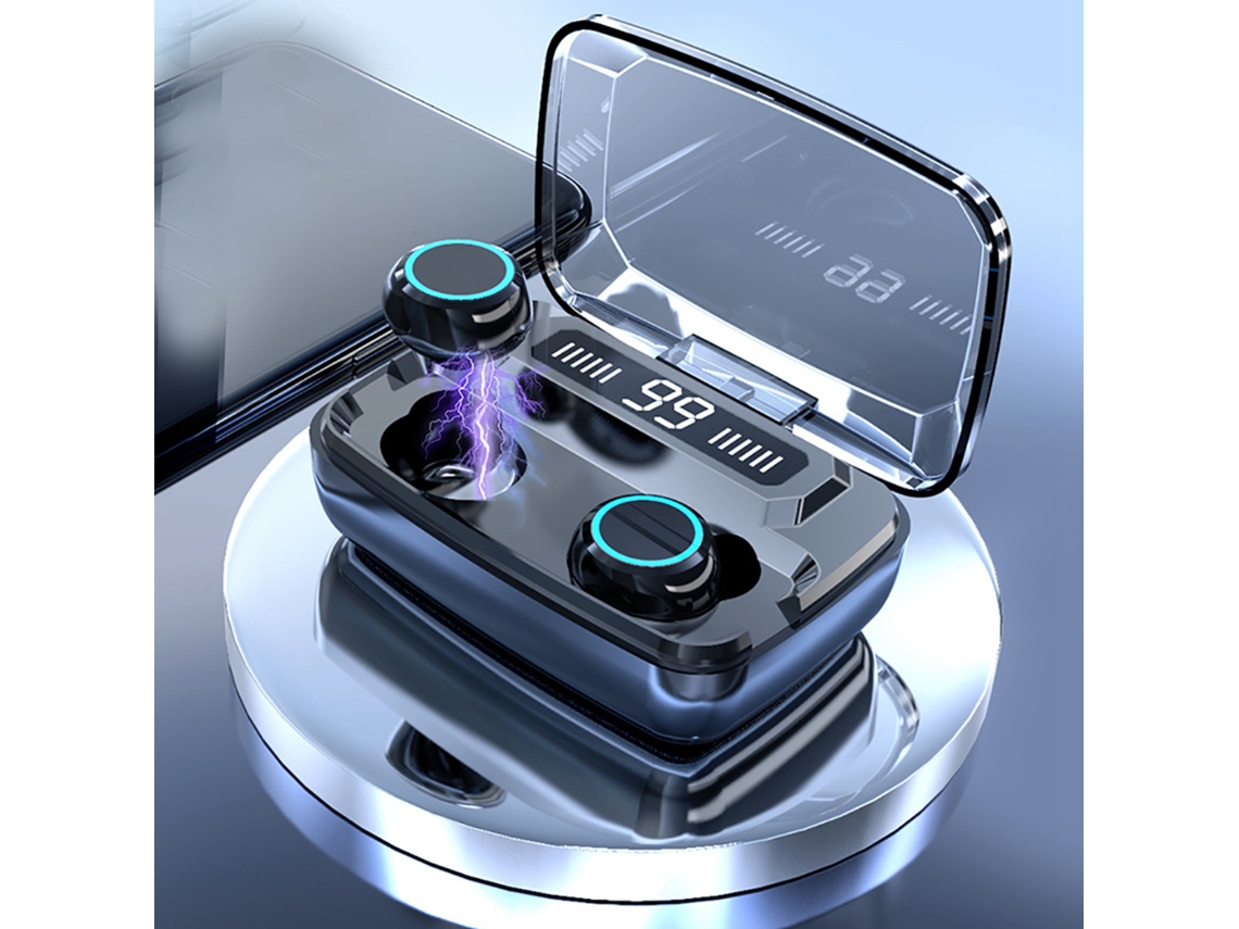 Auriculares Tws Mini Bluetooth 5.0 Con Pantalla Táctil Led, Resistencia Al Agua Ipx7 Y Estuche De Carga De 3300 Mah.