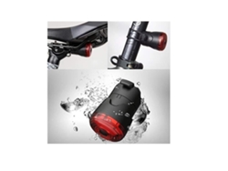 Luz trasera inteligente para bicicleta, detección automática, superbrillante, carga USB, color negro.