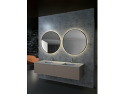 Espejo con luz led redondo sensor on/off, anti-vaho marco nergo mate 80cm MICE COLLECTION