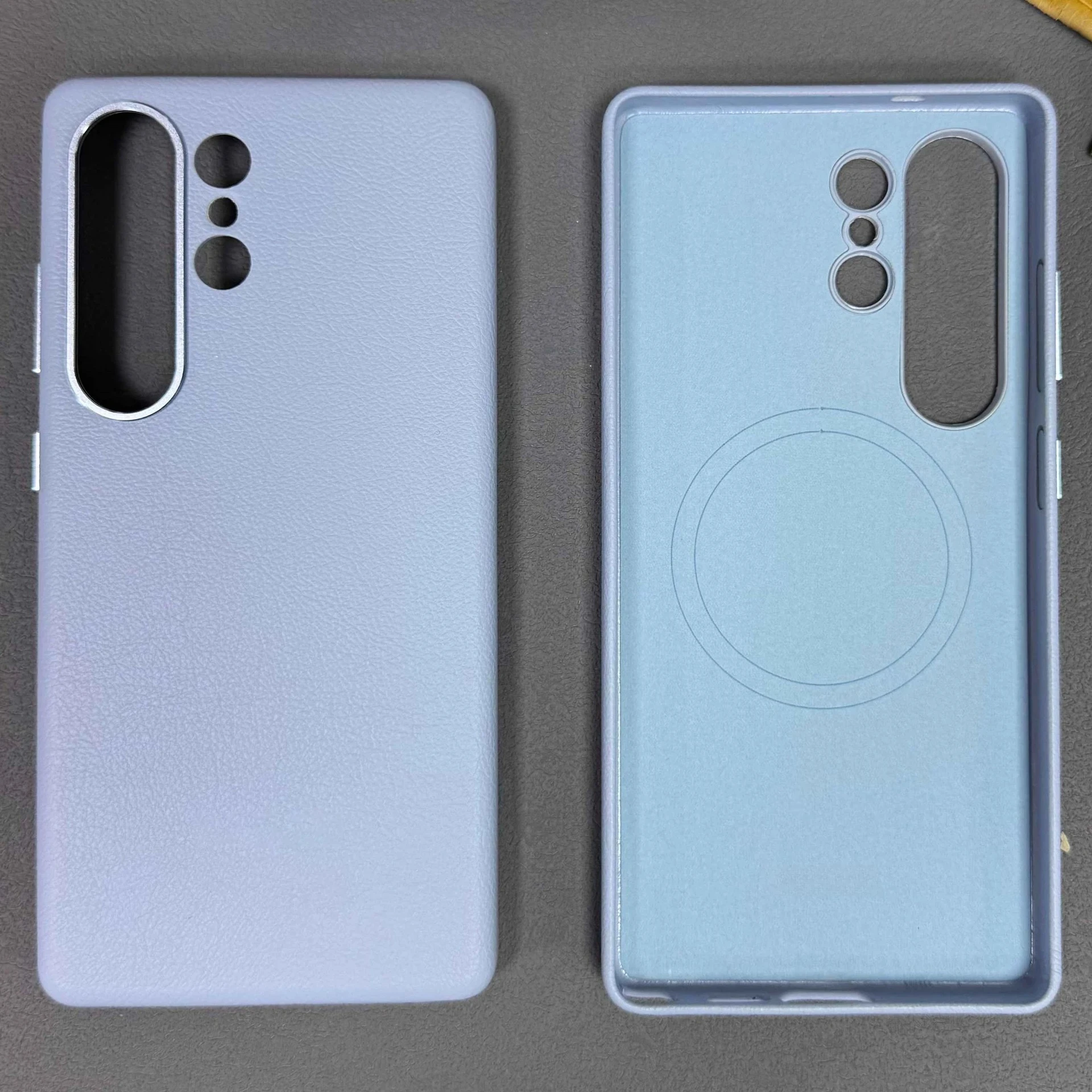 (morado Claro, Galaxy S25) Funda De Cuero A Prueba De Golpes Para Samsung, Con Carga Magnética Fuerte E Invisible.