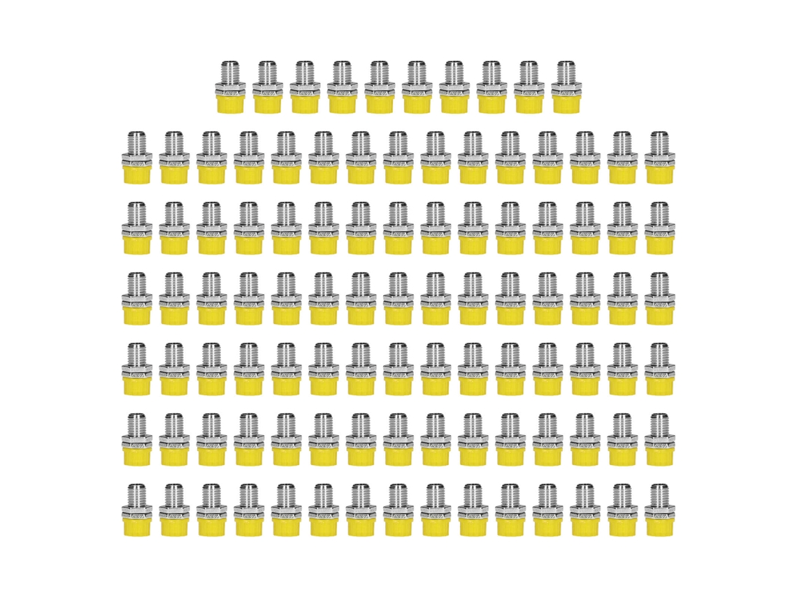 100 Unidades De Conectores Banana De 4 Mm Para Terminales De Conexión De Equipos Electrónicos Industriales (color Amarillo)