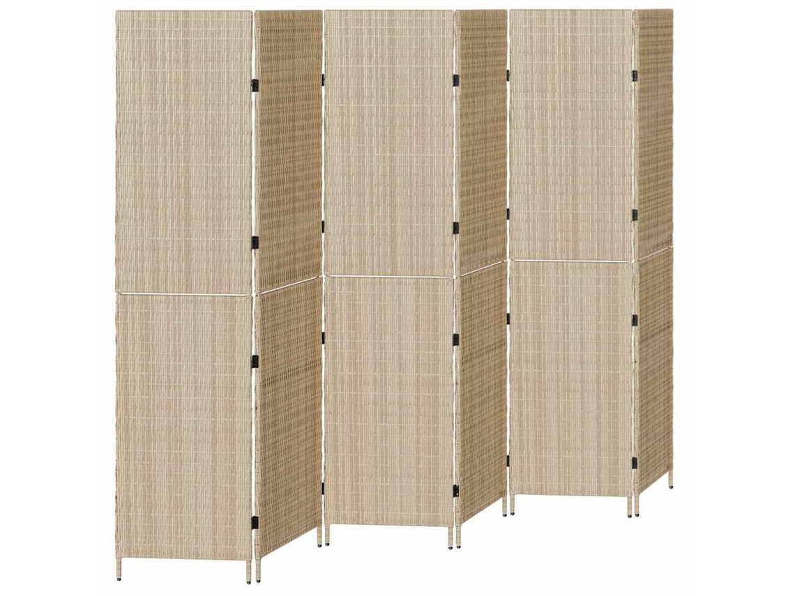 Biombo manual beige 292 x 180 cm mimbre Pe MAISON EXCLUSIVE