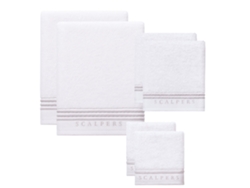 Set 6 Toallas Baño 450gsm En Algodón Blanco Con Gris Scalpers Home