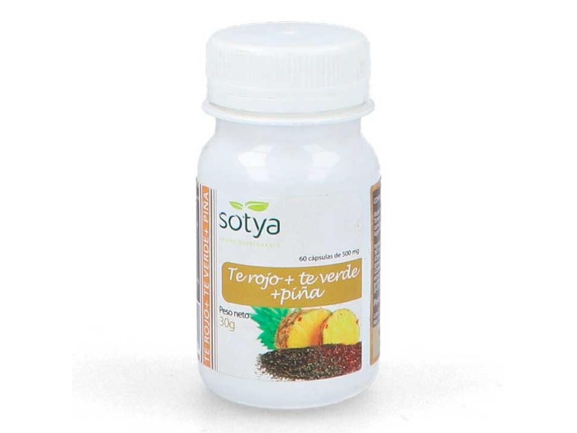 Té SOTYA Te Verde Te Rojo Y 500 Mg Cápsulas 60U (100 Cápsulas)