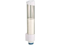 Dispensador de Vasos Blanco Adecuado para Vasos de Plástico o Papel con Diámetro Inferior a 8 Centímetros Capacidad para 80 Vasos Stelasplen