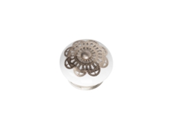 Pomo De Porcelana Para Muebles 40 Mm De Diámetro Cerámica Aplicada En Plata Juego De 24 Piezas