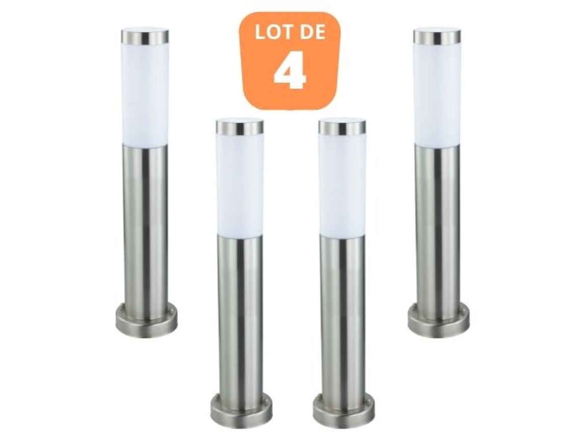 Conjunto de 4 macetas de acero inoxidable DEFNE-4 E27 60W