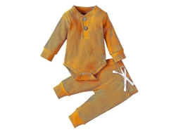 2026-conjunto 2 Piezas Para Bebé Niño: Camiseta Cuello Redondo Manga Larga Y Pantalones Con Cintura Elástica Para Fiesta Y Ocasiones Diarias