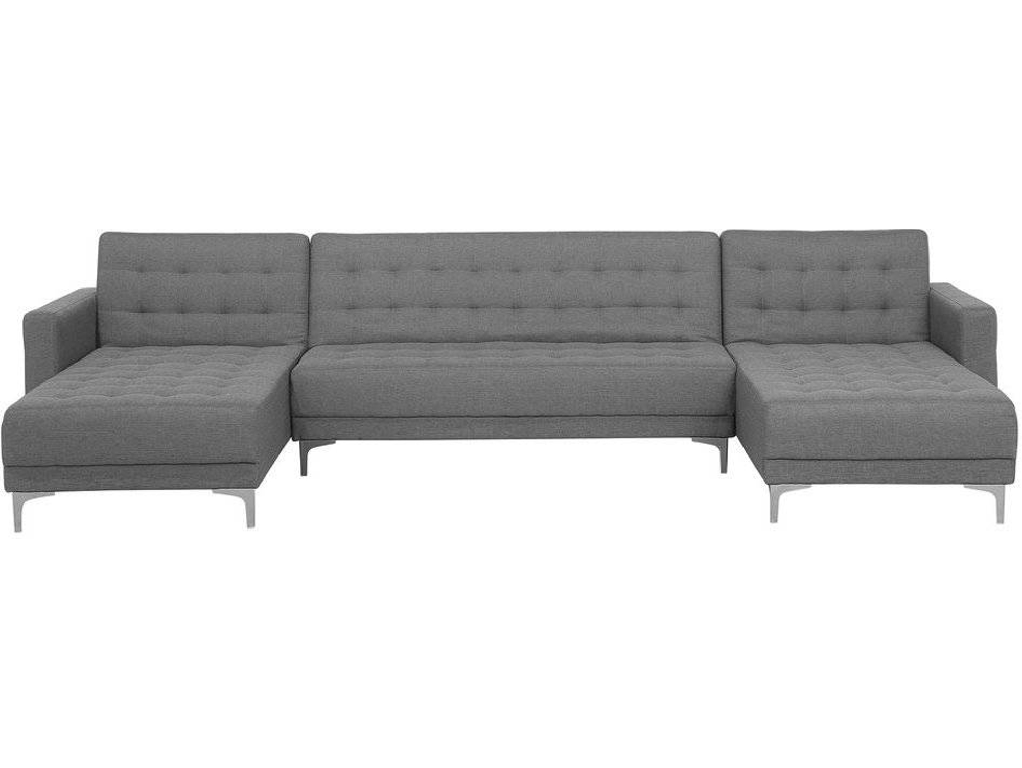 Sofá Rinconera BELIANI Aberdeen (Gris Poliéster y Metal Plazas 5