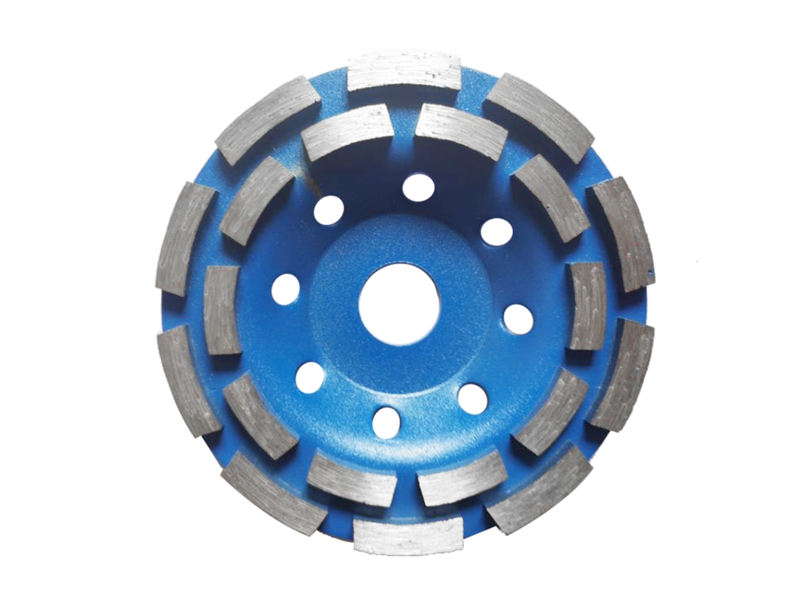 Muela Abrasiva De Copa Con Segmentos De Diamante, 2 Filas, 125 Mm, Para Hormigón, Granito Y Mármol.