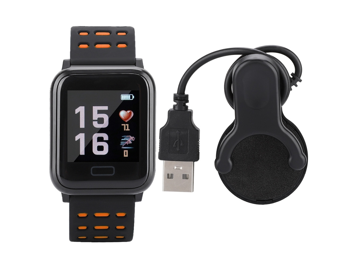 Pulsera Inteligente Reloj De Muñeca Rastreador De Frecuencia Cardíaca, Presión Arterial Y Condición Física (naranja)