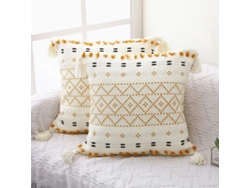 Juego De 2 Fundas De Cojín Boho - Algodón Natural