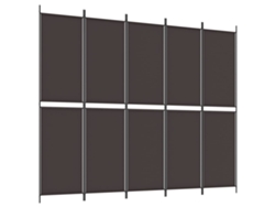 VIDAXL Biombo Divisor De 6 Paneles De Tela Marrón 300x220 cm