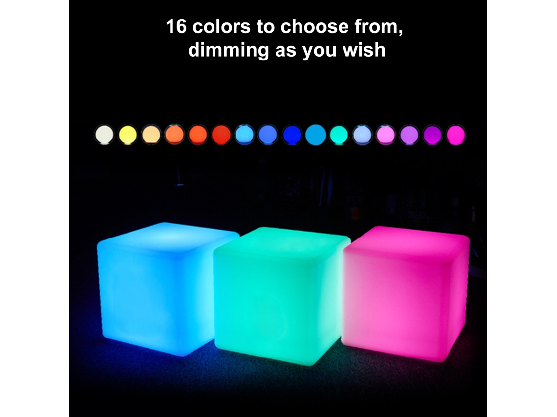 Rebe-lámpara De Mesa Cubo Led Con Control Remoto Recargable Usb Para Niños Regalo Juguete Decoración Fiesta Jardín