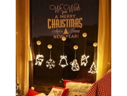 Rebe-6 Lámparas De Ventana Navideñas Con Ventosas Colgantes Led, Luminarias De Curtain Para Navidad