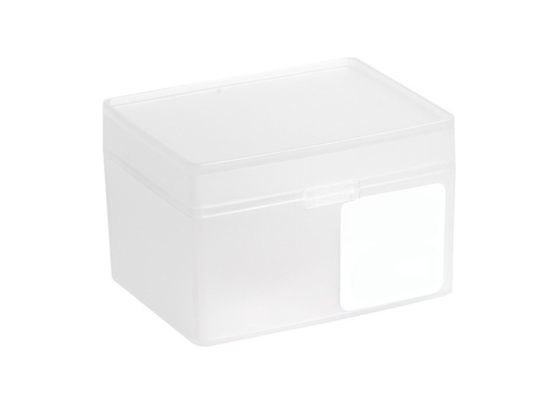 Pequeña Caja De Almacenamiento De Plástico Transparente Con Tapa Abatible Para Uso De Oficina, Cinta Adhesiva Y Notas.