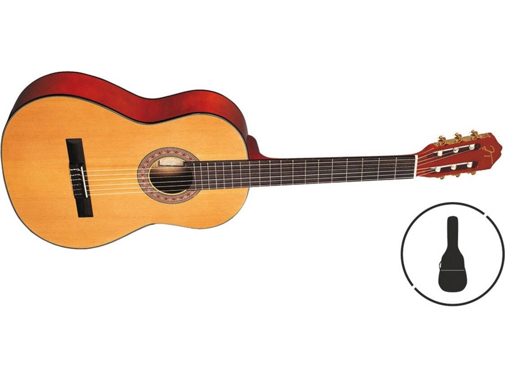 Guitarra Clássica OQAN QGC-10 Cadete (19 Trastes - Cuerpo: Madera de Tilo )