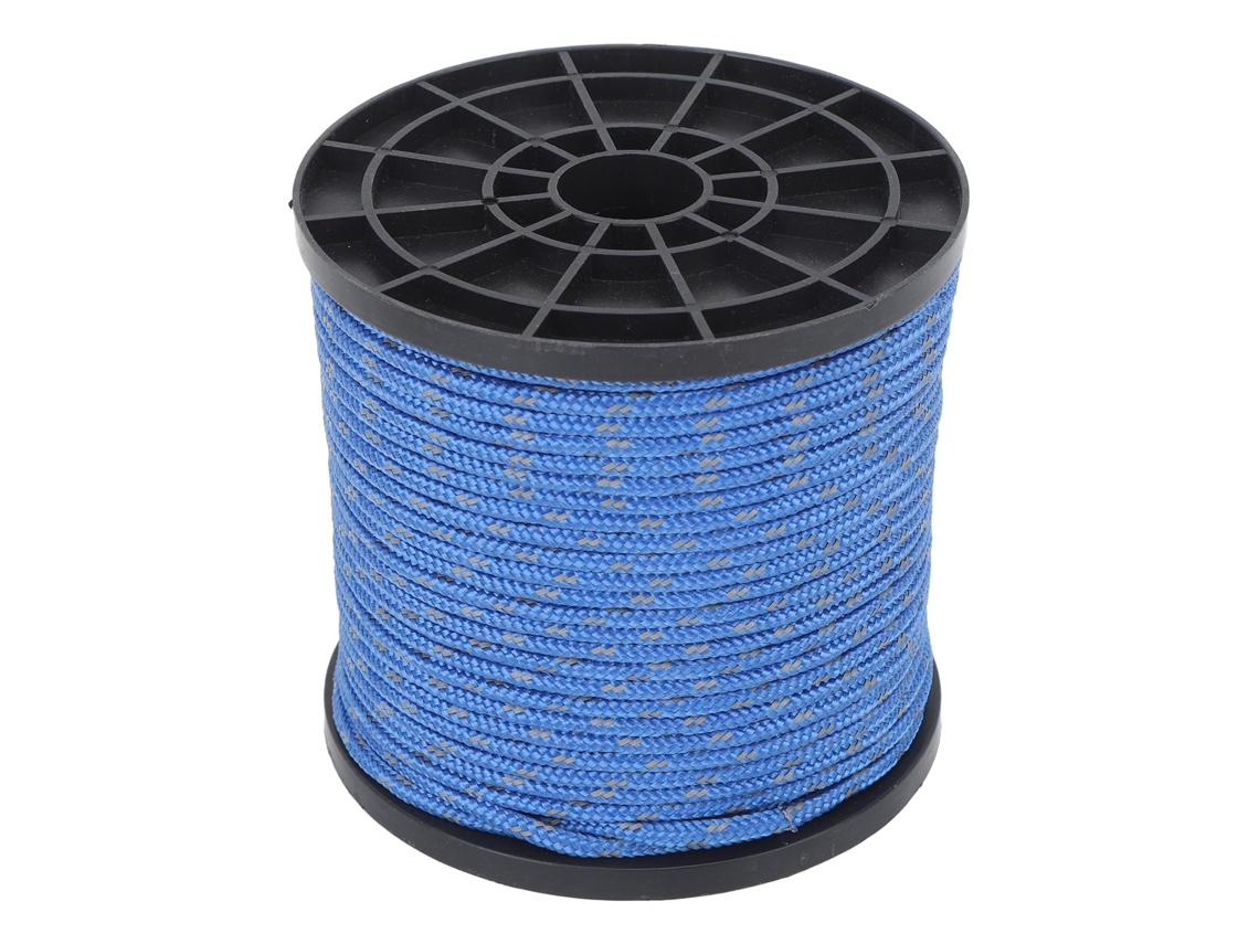 Cordón Reflectante De Poliéster Para Paracaídas De 50 M Y 4 Mm Para Acampada, Senderismo Y Excursionismo - Azul