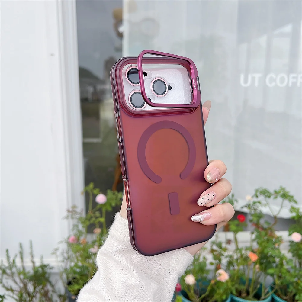 (iphone 17 Pro, Magenta) Funda Magnética Magsafe Para Iphone Con Protección De Lente Y Cubierta Metálica.