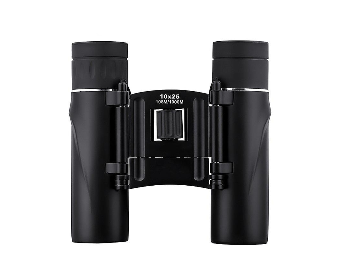 Binoculares compactos 10x25, pequeños y ligeros, con tacto de goma, mini binoculares plegables de bolsillo con lentes con recubrimiento completo para viajes. Chennnls