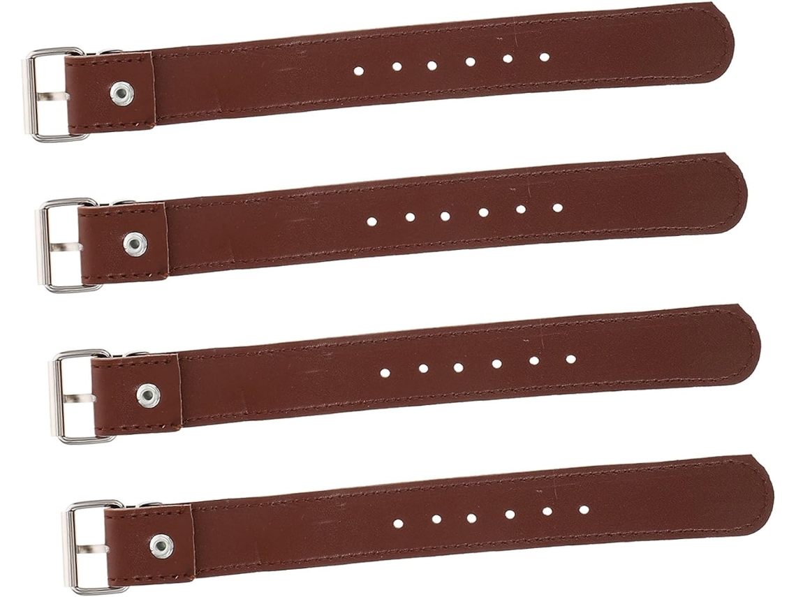 Juego De 2 Pares De Correas Ajustables De Cuero Marrón Para Cesta De Bicicleta Para Niños Y Niñas, Prácticas.