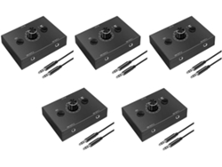 5 Interruptores De Audio De 3 Mm, 2 Entradas, 1 Salida, Botón De Silencio De Un Solo Toque.