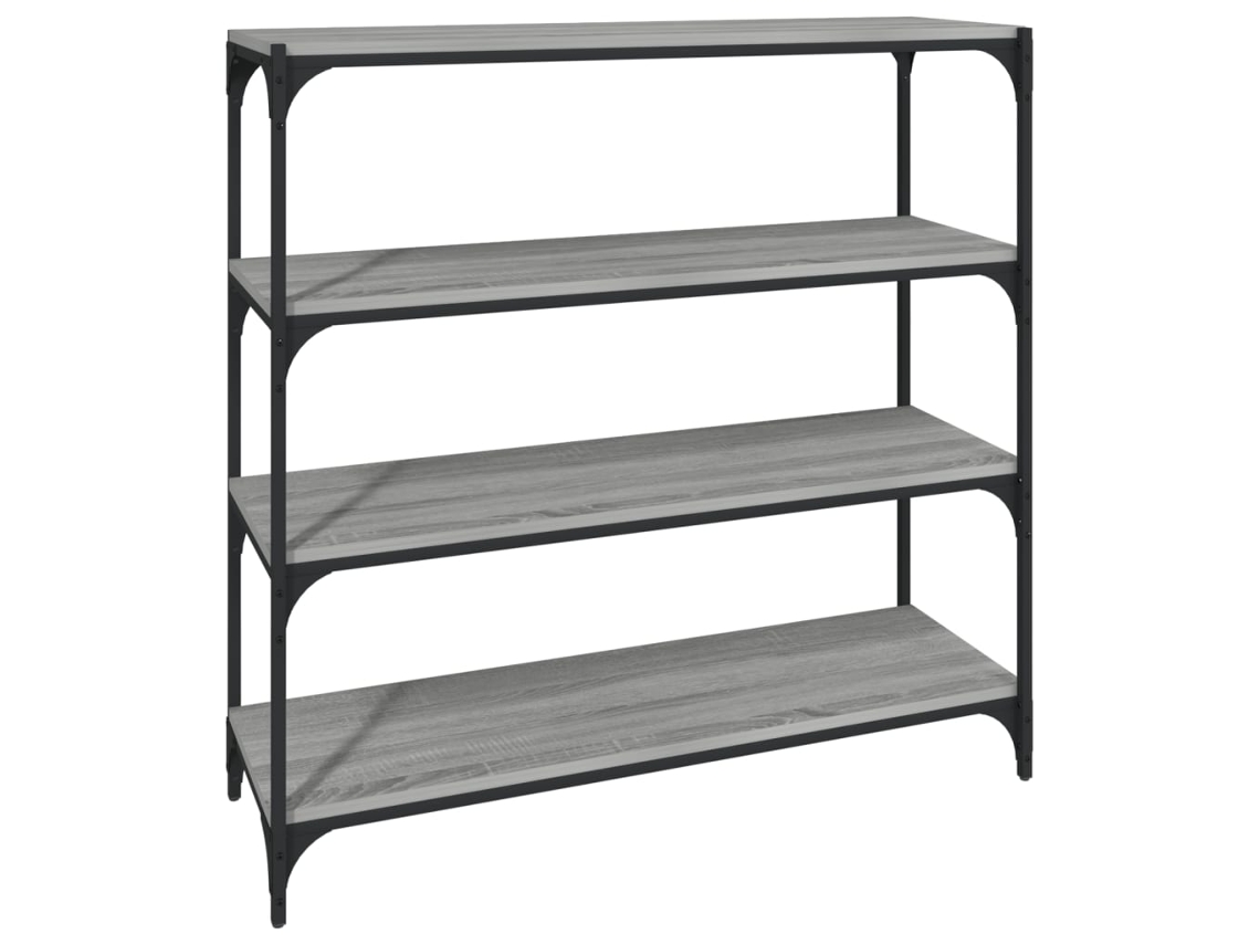 Maison Exclusive - Estantería Contrachapada Y Acero Gris Sonoma 100x33x100 Cm