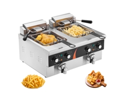 Freidora Comercial Succebuy, Freidora Eléctrica De Encimera, Tanque Doble De 3000 W X 2, Capacidad De 5,9 L