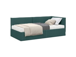 Maison Exclusive - Estructura De Cama Esquina Con Colchón 2 Pcs Verde Terciopelo