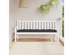 Cojín grande para banco de jardín, 180x50x7 cm, tela Oxford negra HARLANV1