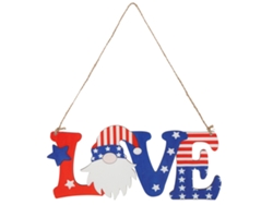 Letrero Decorativo De Madera Con Forma De Gnomo Para Puerta, Para El Día De La Independencia - Amor