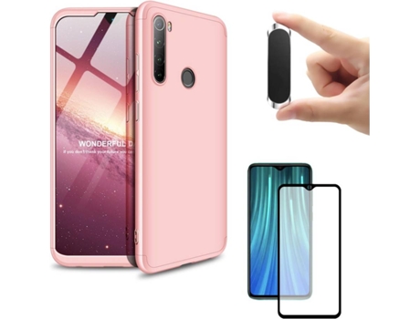 Carcasa, Protector y Soporte Xiaomi Redmi Note 8T Slim armor 360º Rosa