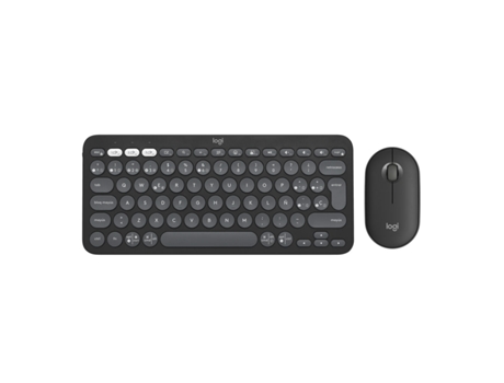 Teclado y Ratón LOGITECH Pebble 2 Combo (Grafito - Acero - Bluetooth - Bluetooth - Qwerty Español)