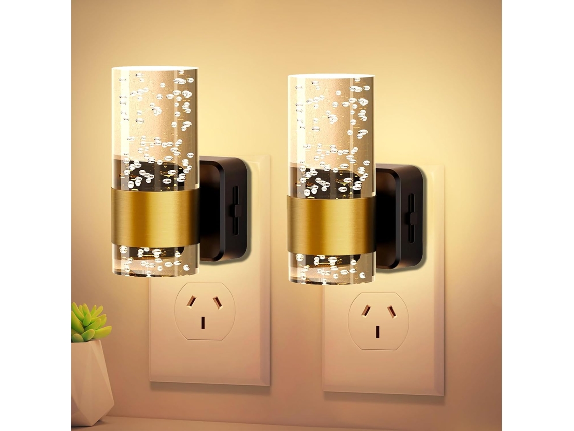 Luz de noche, paquete de 2 luces LED suaves con sensor crepuscular Nicecee