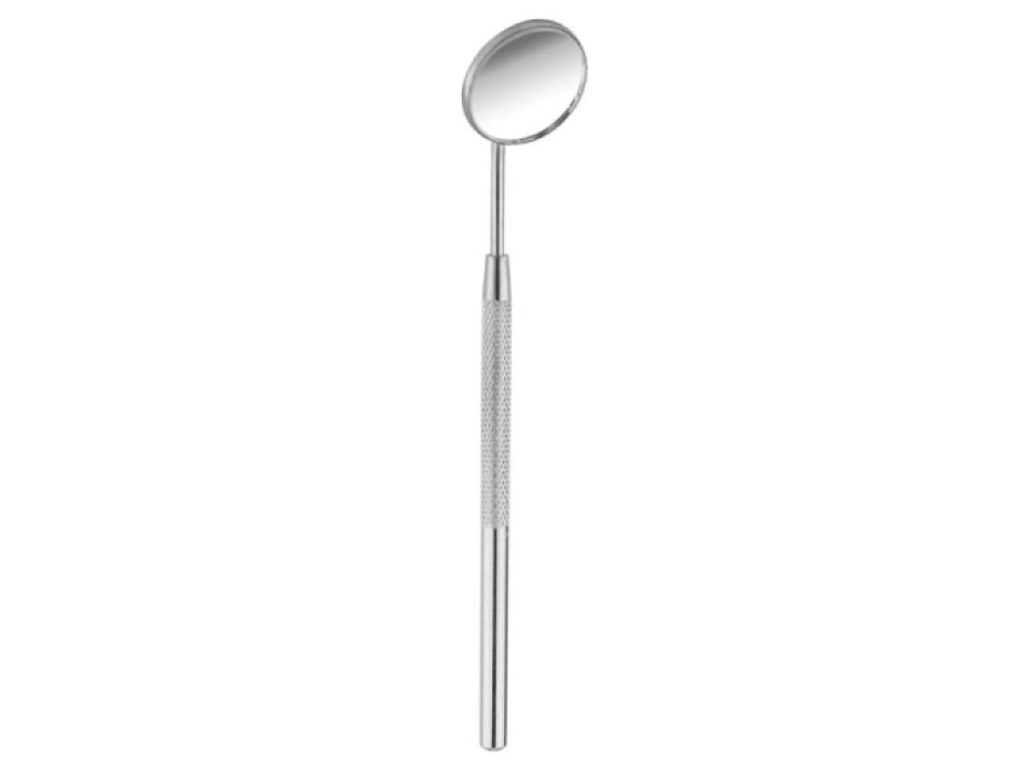 Herramienta de espejo para profesionales dentales, acero inoxidable, vidrio genuino, diseño con textura antioxidante, mango cómodo, esterilizable en autoclave.