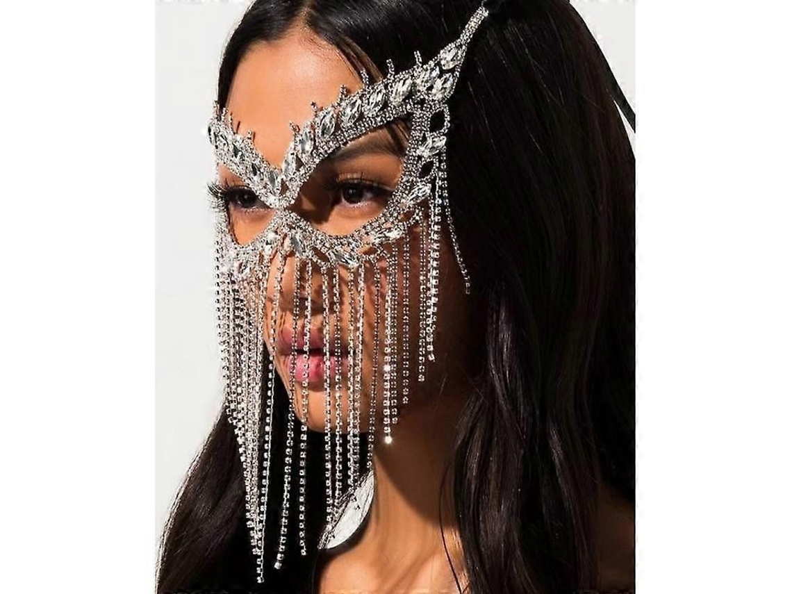 Encantadora Máscara De Diamantes De Imitación Para Mujer, Ideal Para Fiestas De Disfraces Y Como Accesorio De Joyería Con Forma De Mariposa.