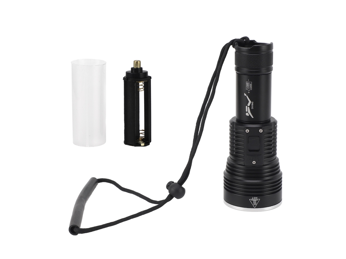 Linterna de buceo BJ de 3800 lm, resistente al agua hasta 100 m (IPX8), 3 modos de iluminación para actividades subacuáticas.