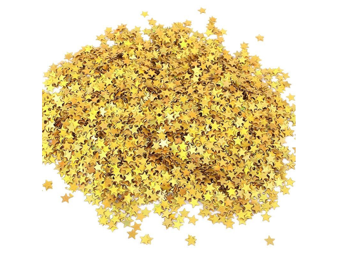 60g Confeti Estrella Dorado 6mm Pvc Brillo Seco Para Decoración Fiesta Boda Cumpleaños Navidad