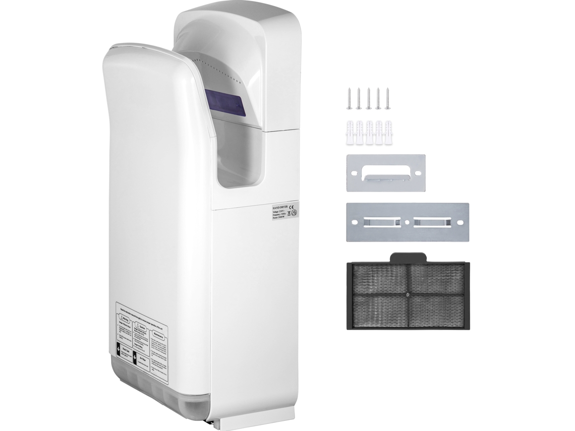 Succebuy Secador De Manos Eléctrico Automático Comercial 2000 W Abs Jet Hepa Blanco