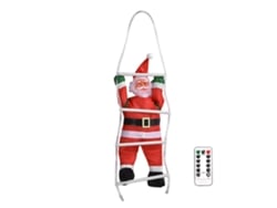 Enfeite de Natal Rebe - Papai Noel escalando com capa de LED, 60 cm, 40 luzes, para árvore e decoração grande.