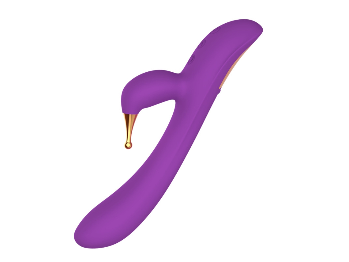 Vibrador De Masaje De Silicona Resistente Al Agua Multifrecuencia De Doble Cabezal Para Mujeres (prpura) Yizhood